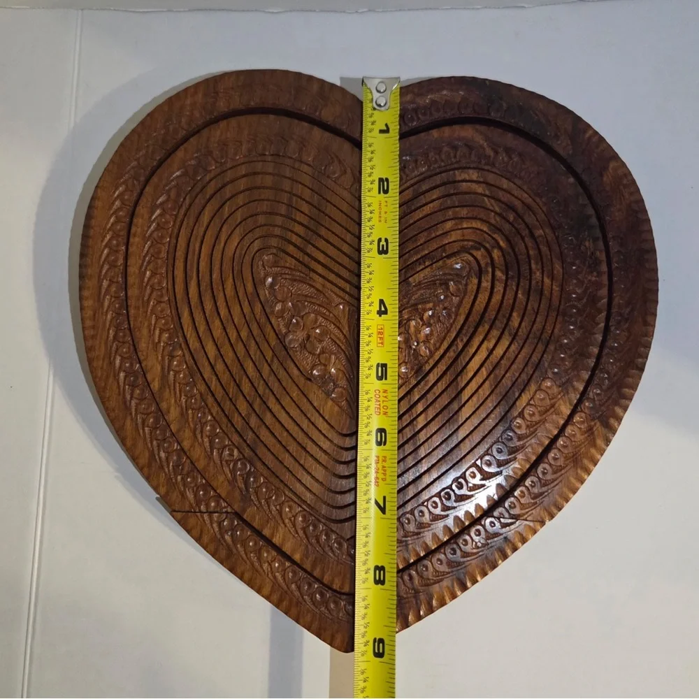 Collapsible Wooden Heart Basket Decor Spring